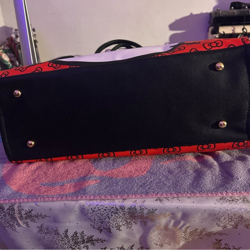 Hello Kitty Red polka dot Travel Tote Bag with matching crossbody & luggage tag. - Picture 12 of 13